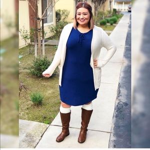 Short sleeve front tie dress